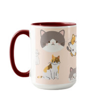 Patrón de gato Kawaii lindo
