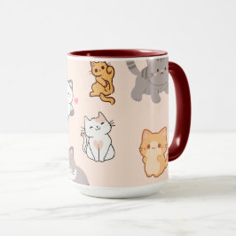 Taza Patrón de gato Kawaii lindo