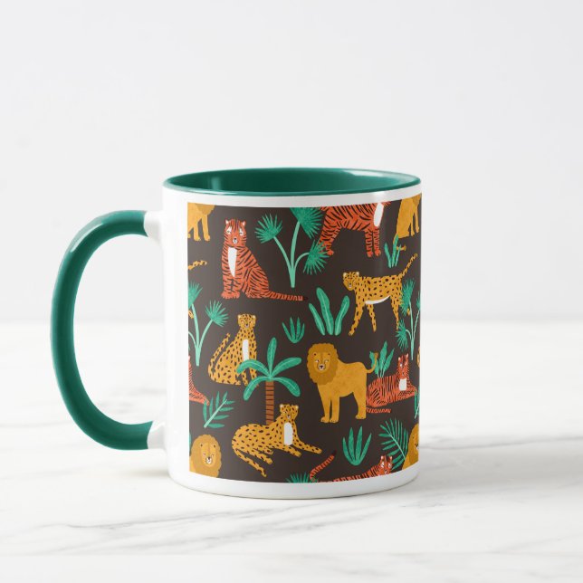 Taza Patrón de gatos de jungla (Izquierda)