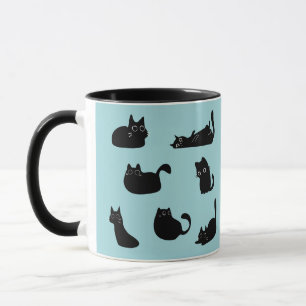 Taza Patrón de Gatos Negros