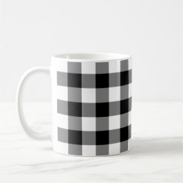 Taza Patrón de Gingham blanco y negro