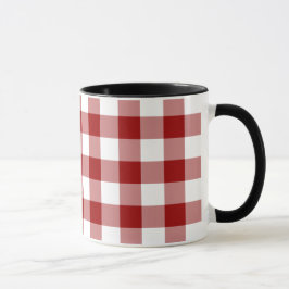 Taza Patrón de Gingham rojo y blanco