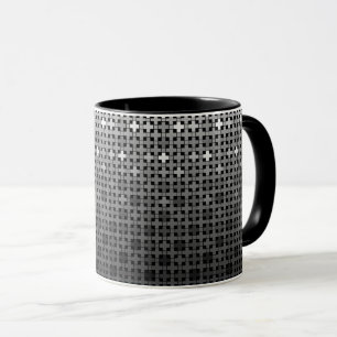 Taza Patrón de gradiente geométrico en blanco y negro