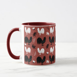 Taza Patrón de granja floral dibujado a mano