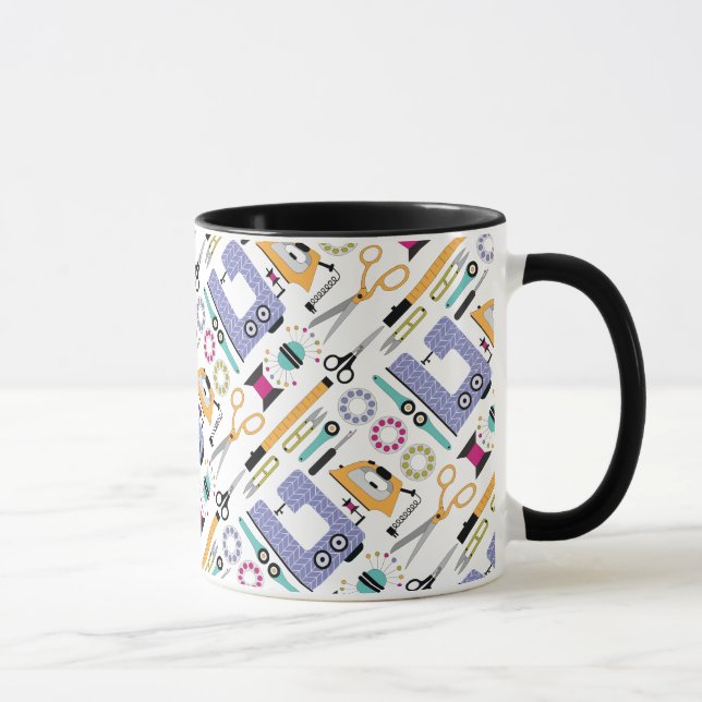 Taza Patrón de herramientas y suministros de costura mo (Derecha)