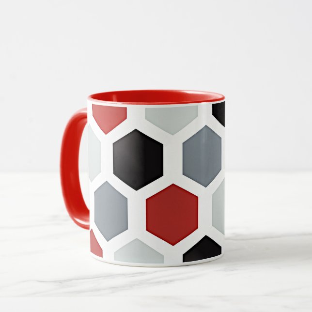 Taza Patrón de hexágono de arte moderno (Anverso izquierdo)