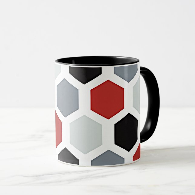 Taza Patrón de hexágono de arte moderno (Anverso derecho)