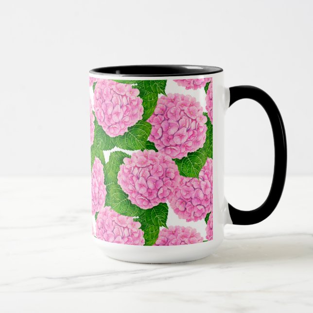 Taza Patrón de hidrangea acuarela (Derecha)