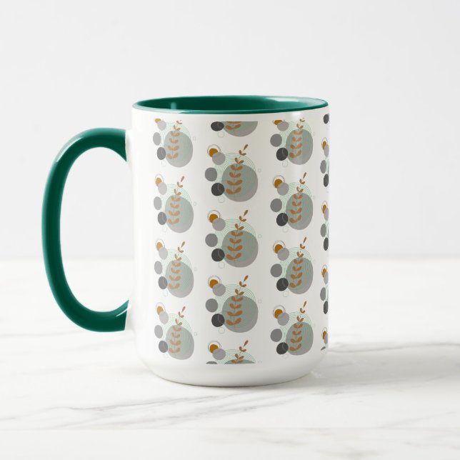Taza Patrón de hoja retro (Izquierda)