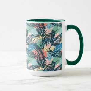 Taza Patrón de hoja tropical pastoral