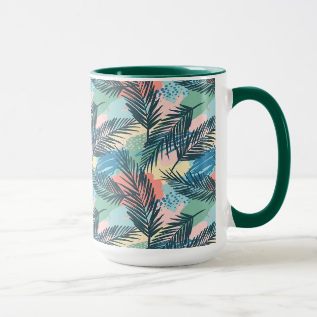 Taza Patrón de hoja tropical pastoral (Derecha)