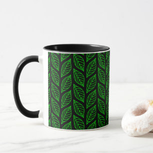 Taza Patrón de hoja verde