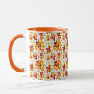 Taza Patrón de hojas de arce de otoño