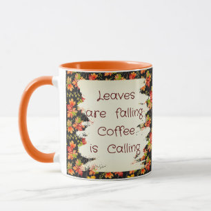 Taza patrón de hojas de arce de otoño cita