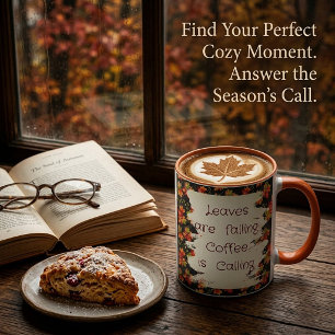 Taza patrón de hojas de arce de otoño cita