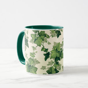 Taza Patrón de Hojas de Hiedra Torcidas
