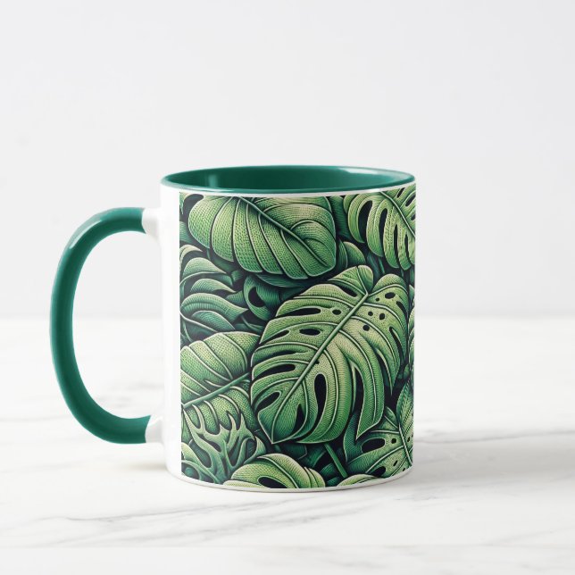 Taza Patrón de hojas de monstera (Izquierda)