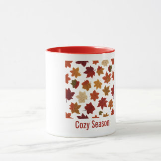 Taza Patrón de hojas de otoño de ganchillo acogedor Pro