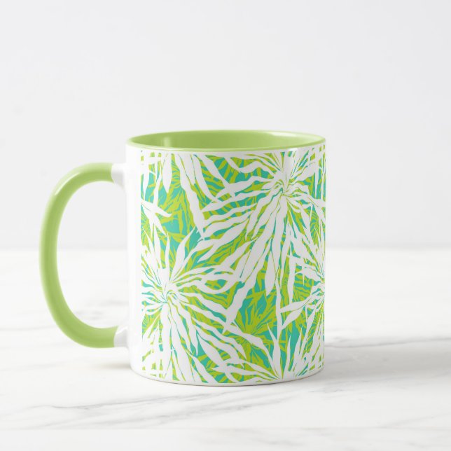 Taza Patrón de hojas de palma tropical (Izquierda)