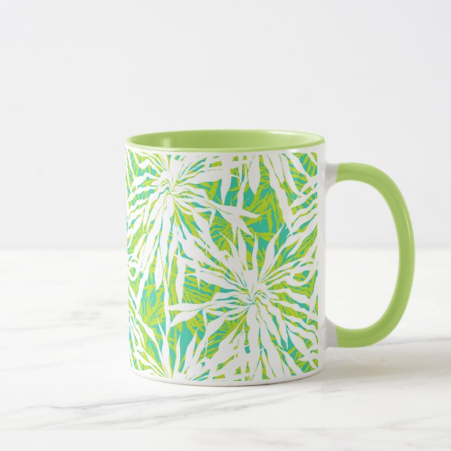 Taza Patrón de hojas de palma tropical (Derecha)