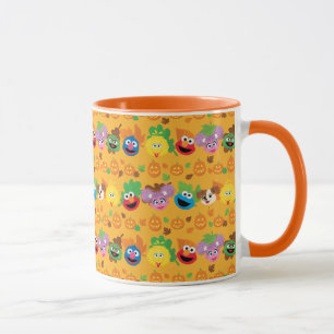 Taza Patrón de hojas otoñales de Plaza Sésamo