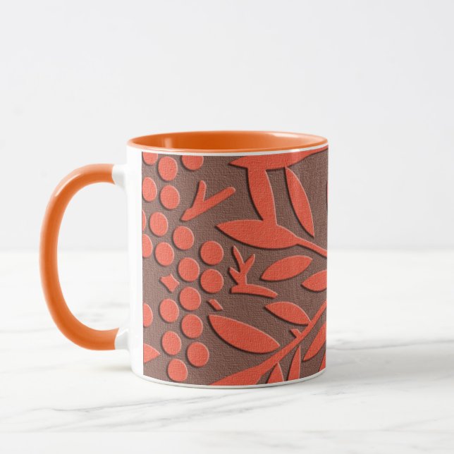 Taza Patrón de hojas rojas y bayas japonesas (Izquierda)