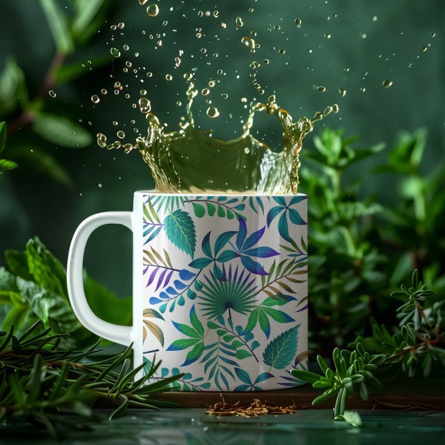 Taza Patrón de hojas tropicales (Subido por el creador)
