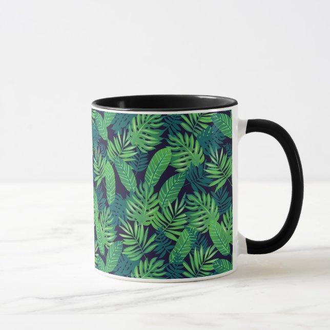 Taza Patrón de hojas tropicales (Derecha)