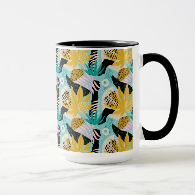 Taza Patrón de hojas tropicales de selva tropical (Derecha)