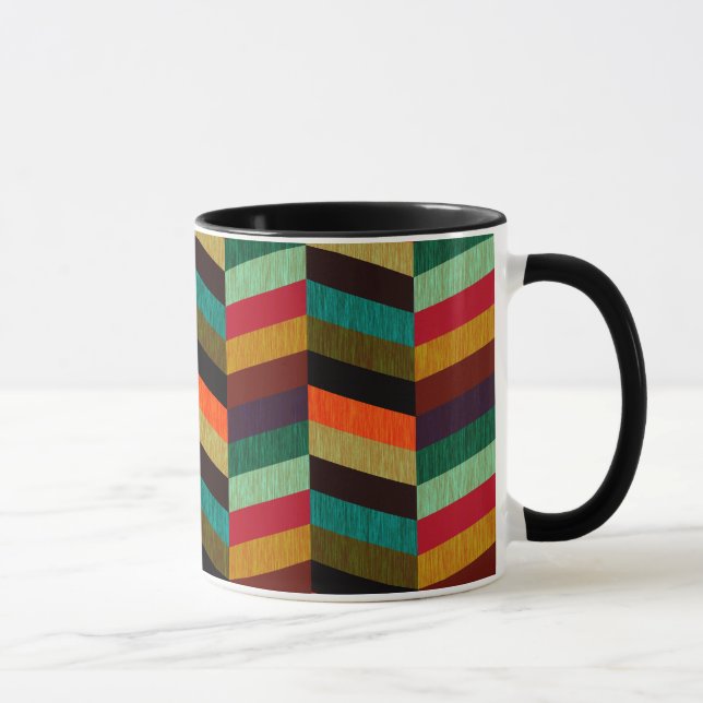Taza Patrón de hueso de arenque multicolor (Derecha)