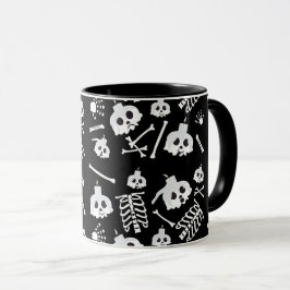 Taza Patrón de huesos de cráneo del esqueleto de Hallow