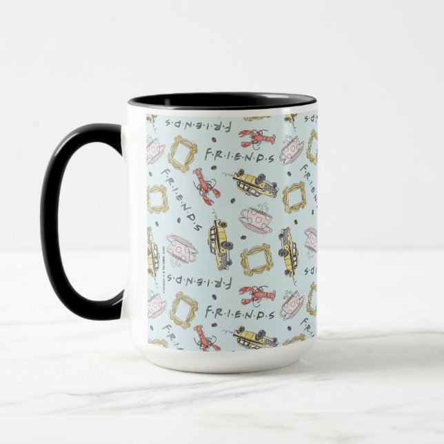 Taza Patrón de iconos de acuarela de FRIENDS™ (Izquierda)