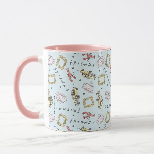 Taza Patrón de iconos de acuarela de FRIENDS™ (Izquierda)
