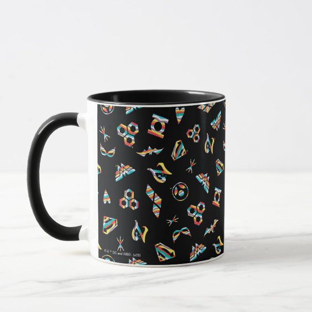 Taza Patrón de iconos del arco iris de los superhéroes  (Izquierda)