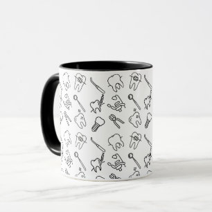 Taza Patrón de Iconos Dentales Minimalistas Estéticos C