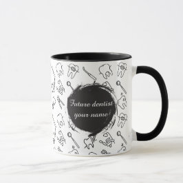 Taza Patrón de iconos dentales minimalistas estéticos C