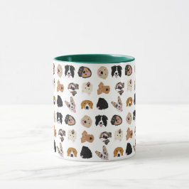 Taza Patrón de Ilustracion de cara de perro