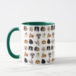 Taza Patrón de Ilustracion de cara de perro