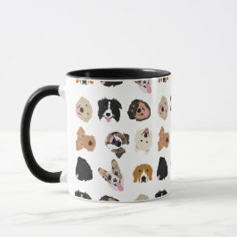 Taza Patrón de Ilustracion de cara de perro