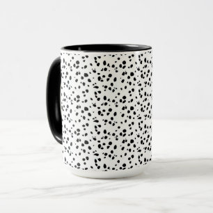 Taza Patrón de impresión de puntos dálmatas blanco y ne