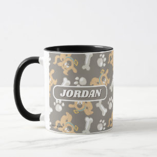Taza Patrón de impresión Scooby-Doo y Paw de cobre