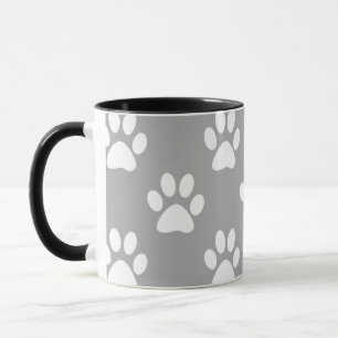 Taza Patrón de impresiones en blanco y gris