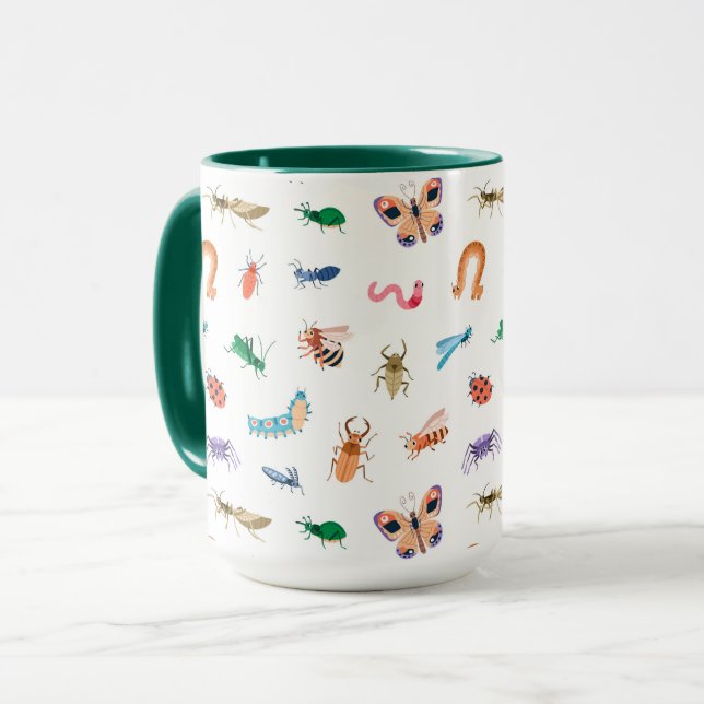 Taza Patrón de insectos colorido (Anverso izquierdo)