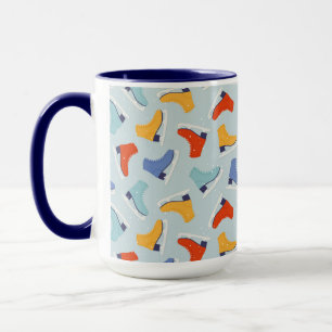 Taza Patrón de invierno de la Patinaje Hielo Colorido