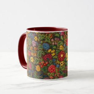 Taza Patrón de jardín botánico antiguo vibrante