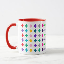 Taza Patrón de juego de diamantes divertidos y colorido