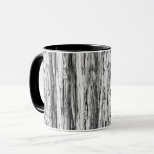 Taza Patrón de la madera de deriva - negro, blanco y gr
