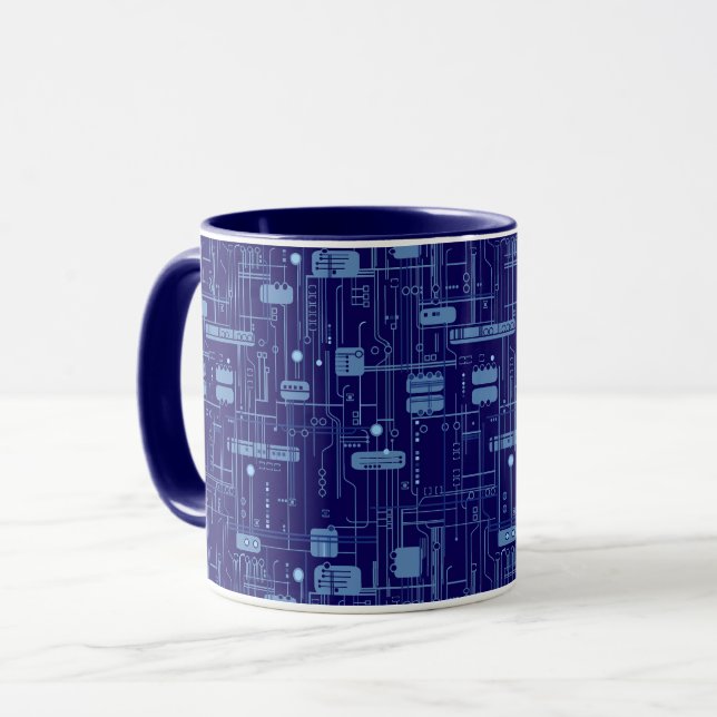Taza Patrón de la placa del circuito azul (Anverso izquierdo)