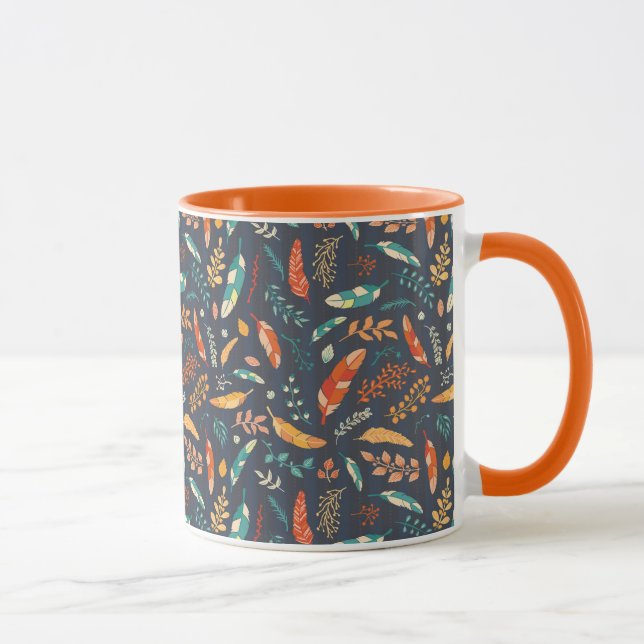 Taza Patrón de la pluma hippie Boho (Derecha)