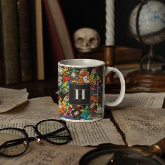 Taza Patrón de lanzamiento de personaje de dibujos anim